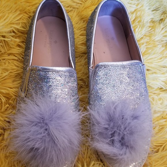 Kate Spade Pom Pom Sequin Loafers - Picture 1 of 7
